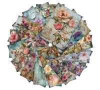 Vintage Flowers Scrapbook Paper Pad - 16 Sheets A6 Pattern Aesthetic Decoupage Cardstock for Journaling Supplies Diy Art Crafts Card Making Gift Photo Album Folded