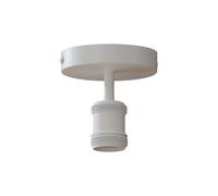 Vintage Flush Mount Ceiling Light Fixture Industrial Metal E27 Base Ceiling Lighting for Bedroom Living Room Kitchen Hall Way Restaurant Cafe (White, Without Bulb)
