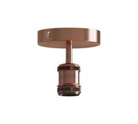 Vintage Flush Mount Ceiling Light Fixture Industrial Metal E27 Base Ceiling Lighting for Bedroom Living Room Kitchen Hall Way Restaurant Cafe (Copper, Without Bulb)
