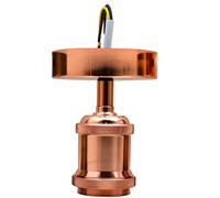 Vintage Flush Mount Ceiling Light Fixture Industrial Metal E27 Base Ceiling Lighting for Bedroom Living Room Kitchen Hall Way Restaurant Cafe (Rose Gold, Without Bulb)