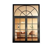 Vintage Flush Mount Light Fixture - Large Carbon Steel Double Opening Glass for Kitchen Cafes & Lofts - 40x80cm (Black-A) - Stylish Home Replacement Lighting