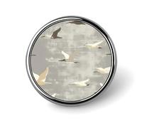 Vintage Flying Birds Round Brooch Cute Pin Badges Decoration Jewellery for Men Women Metal Lapel Pins