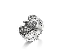 Vintage Flying Hawk Eagle Ring Cool Punk Men's Animal Wing Fashion Adjustable Open Finger Viking Eagle Totem Rings Jewelry Comfort Fit Personalized Biker Gifts for Men Women Boyfriend Birthday Xmas,