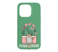 Vintage Focus On The Good Wildflower Camera Happy Thoughts Case for iPhone 15 Pro