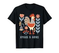 Vintage Folk Art Rooster Hygge & Høns Design T-Shirt