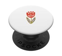 Vintage Folk Tulip Illustration Flower PopSockets Adhesive PopGrip