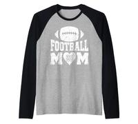 Vintage Football Mom Number #20 Raglan Baseball Tee