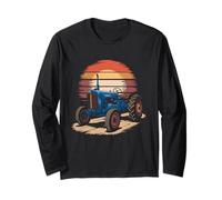 Vintage Fordson Tractor Watercolor Farm Major Dexta Art Long Sleeve T-Shirt