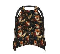 Vintage Forest Fox Print Baby Car Seat Covers, Breathable Nursing Cover Breastfeeding Cover, Stroller Covers, Multi-use Infant Carseat Canopy, Baby Boys Girls Newborn Essentials