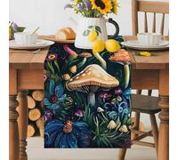 Vintage Forest Mushroom Table Runner 36 Inches Long,Table Runners Kitchen Dining Tables Decoration for Home Party Decor, Abstract Watercolor Art Tables Runner Wedding Dresser Scarf