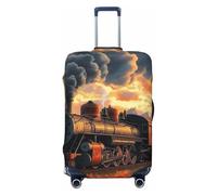Vintage Forest Train Elastic Travel Luggage Cover Suitcase Protector, Print Suitcase Baggage Cover Anti-Scratch
