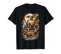 Vintage Forest Wildlife Wolf Moose Deer Owl T-Shirt