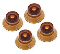 Vintage Forge Amber Top Hat Bell Knobs Compatible with Gibson Les Paul Electric Guitar (Set of 4) Fits 24 Fine-Spline USA (Imperial) Split Shaft Pots Recessed RB24US-AM4