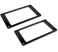 Vintage Forge Black Humbucker Pickup Mounting Ring for Import Guitars 1/8 Inch (89mm x 45mm x 3mm) 2-pack Flat Bottom HR3300F-BLK