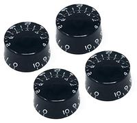 Vintage Forge Black Left Hand (Lefty) Speed Knobs Compatible with Epiphone Les Paul SG Electric Guitar (Set of 4) Fits 18 Coarse-Spline Import (Metric) Split Shaft Pots Recessed LS18M-BLK4