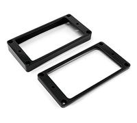 Vintage Forge Black Metal Curved Bottom Humbucker Pickup Mounting Ring Set (Bridge & Neck) compatible with Gibson Les Paul Archtop Guitars HRMC-BLK