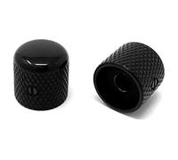 Vintage Forge Black Metal Dome Knobs for Fender Telecaster Guitar & Precision P-Bass (Set of 2) 1/4 Solid Shaft by | DK50US-BLK