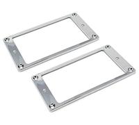 Vintage Forge Chrome Plastic Humbucker Pickup Mounting Ring for Import Guitars 1/8 Inch (89mm x 45mm x 3mm) 2-pack Flat Bottom HR3300F-CHR