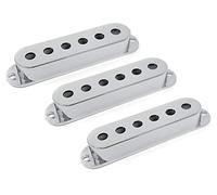 Vintage Forge Chrome Plastic Single Coil Pickup Covers for Fender Stratocaster Strat Electric Guitar (Set of 3) PCST-CHR