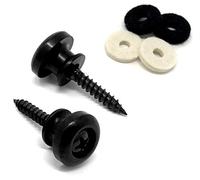 Vintage Forge Guitar Strap Buttons Black Modern Style for Guitar and Bass (2) with Screws and Felt Washers Universal Fit for Ibanez, ESP, Jackson and others SB75-BLK