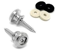 Vintage Forge Guitar Strap Buttons Chrome Modern Style for Guitar and Bass (2) with Screws and Felt Washers Universal Fit for Ibanez, ESP, Jackson and others SB75-CHR