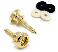 Vintage Forge Guitar Strap Buttons Gold Modern Style for Guitar and Bass (2) with Screws and Felt Washers Universal Fit for Ibanez, ESP, Jackson and others SB75-GLD