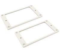 Vintage Forge Humbucker Pickup Mounting Ring for Import Guitars 1/8 Inch (89mm x 45mm x 3mm) 2-pack Flat Bottom HR3300F (White)