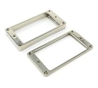 Vintage Forge Nickel Metal Curved Bottom Humbucker Pickup Mounting Ring Set (Bridge & Neck) compatible with Gibson Les Paul Archtop Guitars HRMC-NKL