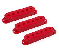 Vintage Forge Red Plastic Single Coil Pickup Covers for Fender Stratocaster Strat Electric Guitar (Set of 3) PCST-RD