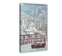 Vintage Formula 1 Poster, Ayrton Senna, Monaco GP Canvas Poster Bedroom Decor Landscape Office Room Decor Gift 12x18inch(30x45cm)