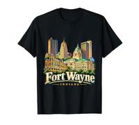 Vintage Fort Wayne Indiana Travel Souvenir Landmark Gift Value Graphic T-Shirt