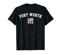 Vintage Fort Worth USA American Flag Texas Souvenir Retro T-Shirt