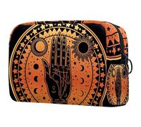 Vintage Fortune Teller Hand Cosmetic Bag for Women, Travel Toiletries Bags Large Makeup Handy Pouch Organiser Bag with Zipper