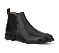 VINTAGE FOUNDRY CO. EST. 2014 Mens Randall Chelsea, Almond Toe Boots, Leather Lining, Flats Rubber Outsole, Black, 8 UK