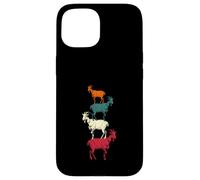 Vintage Four Buck Goats Over Each-Other Farmer Goat Lovers Case for iPhone 15