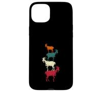 Vintage Four Buck Goats Over Each-Other Farmer Goat Lovers Case for iPhone 15 Plus