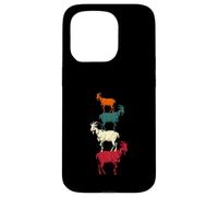 Vintage Four Buck Goats Over Each-Other Farmer Goat Lovers Case for iPhone 15 Pro
