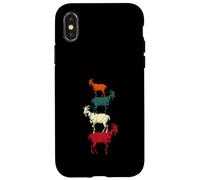 Vintage Four Buck Goats Over Each-Other Farmer Goat Lovers Case for iPhone X/XS