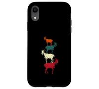 Vintage Four Buck Goats Over Each-Other Farmer Goat Lovers Case for iPhone XR