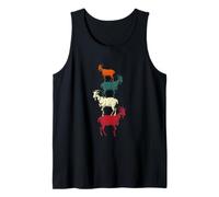 Vintage Four Buck Goats Over Each-Other Farmer Goat Lovers Tank Top