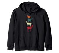 Vintage Four Buck Goats Over Each-Other Farmer Goat Lovers Zip Hoodie