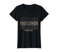 Vintage Four Corners Florida Value Graphic T-Shirt, Women, Black, S
