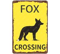 Vintage Fox Crossing Metal Aluminum Tin Sign 5.5x8 Inch Home Kitchen Bar Pub Art Farm Garage Garden Poster