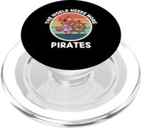 Vintage Fox The World Needs More Pirates Lover PopSockets PopGrip for MagSafe