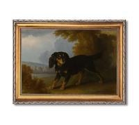 Vintage Framed Dog Portrait Poster Canvas Print Art Rustic Wall ArtPainting Pictures Whimsical Wall Decoration Home Decor Living Room Office Art PrintElegant Decor (Retro Framed,16L x24W)