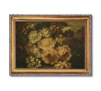 Vintage Framed Floral Still Life Poster Canvas Print Art Rustic Painting Wall Decor Pictures Art Print Elegant Home Decor Decoration Office Dorm Room (Retro Framed,16L x24W)