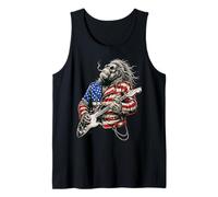 Vintage Freedom Loving American Sasquatch Playing Guitar Tank Top