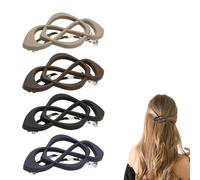 Vintage French Barrette Clips for Women - Classic Medium Hair Accessories for Thick Thin Medium Fine Hair, Elegant Retro Non Slip With Classic Design, Cute Styling for Strong Hold (4 Max)