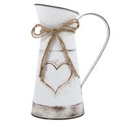 Vintage French Pitcher Vase farmhouse Decorative Pitcher Metal Rustic Watering Milk Jug Can Galvanized Tin Decor Country Primitive Jug For Artificial Dried Flower Vase, 23.5x15.5cm