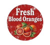 Vintage Fresh Blood Oranges Rustic Kitchen Metal Tin Sign